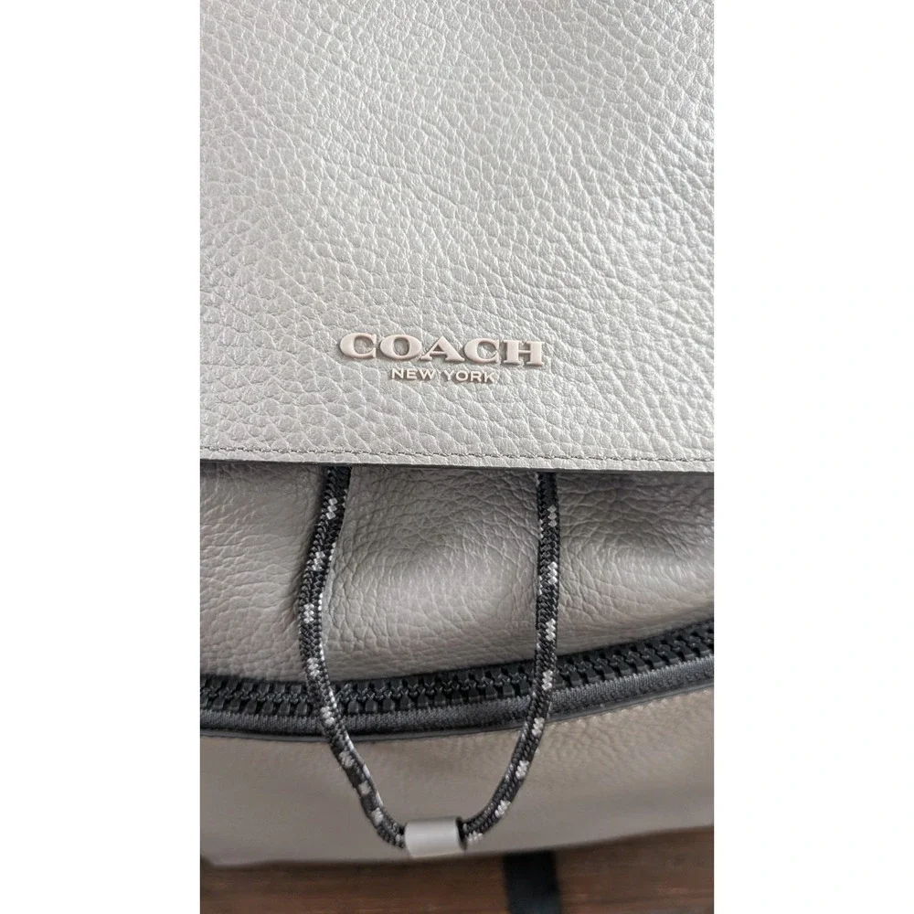 Coach C1280 Pebble Leather Light Grey Men's Backpack